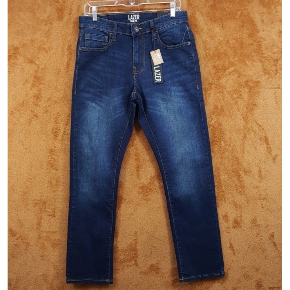 Lazer Jeans Mens Size 30x30 Blue Dark Wash Slim Fit Stretch Denim